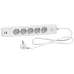 Удлинитель сетевой Schneider-Electric 5 розеток + 2 USB 1.5 м белый
