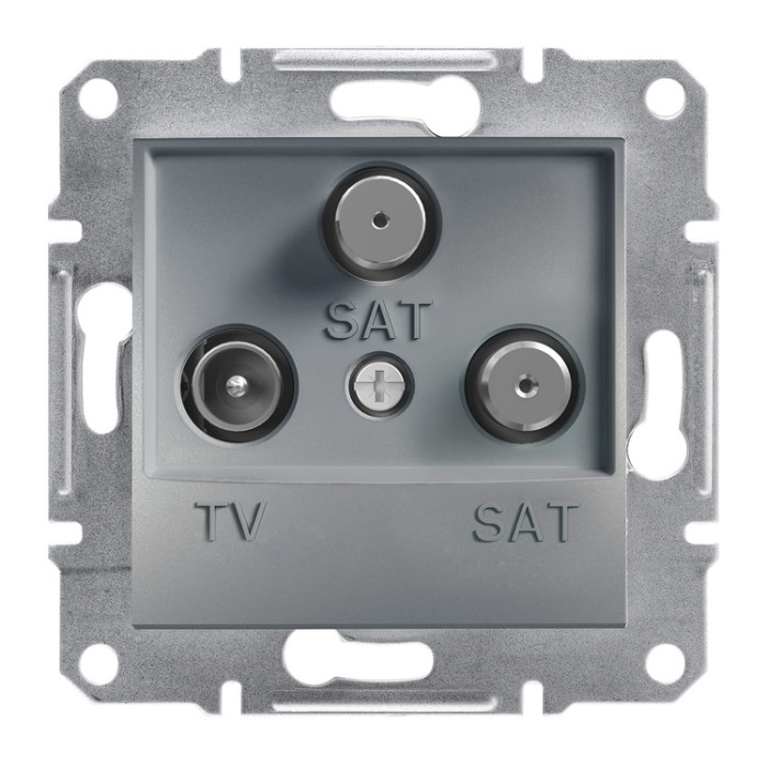 Розетка Schneider Electric Asfora Plus TV-SAT-SAT кінцева (1 дБ) сталь
