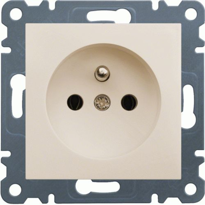 Розетка Hager Lumina-2 с зазем. шторки крем