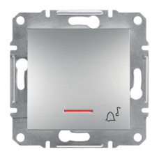 Кнопка Schneider Electric Asfora Plus «звонок» с подсветкой алюминий