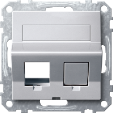 Плата наклонная Merten для Keystone RJ45 алюминий