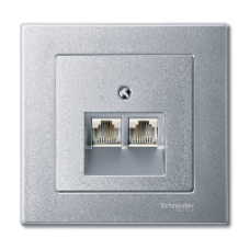 Накладка розетки Merten RJ45двопостовая алюміній