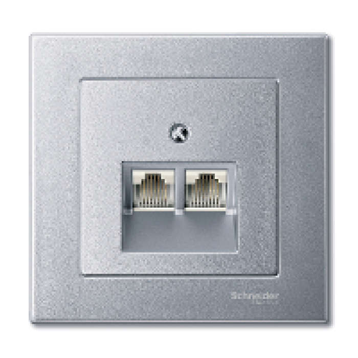 Накладка розетки Merten RJ45двопостовая алюміній