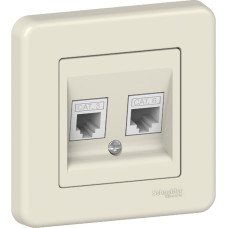 Розетка Schneider Electric Leona RJ45+RJ11 крем