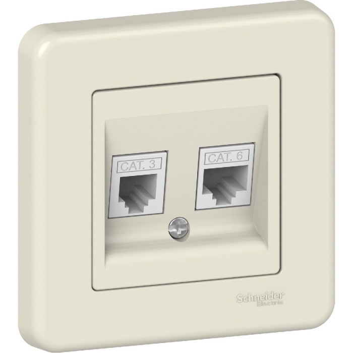 Розетка Schneider Electric Leona RJ45 + RJ11 крем