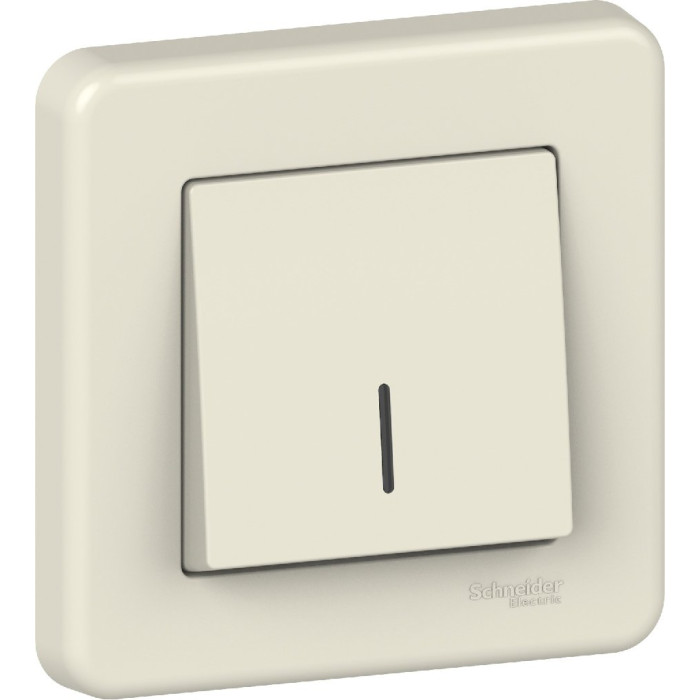 Вимикач Schneider Electric Leona 1-клавішний з підсвіткою крем