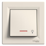 Кнопка Schneider Electric Asfora «світло» з підсвічуванням кремовий