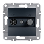 Розетка Schneider Electric Asfora Plus TV-SAT проходная (8 дБ) антрацит