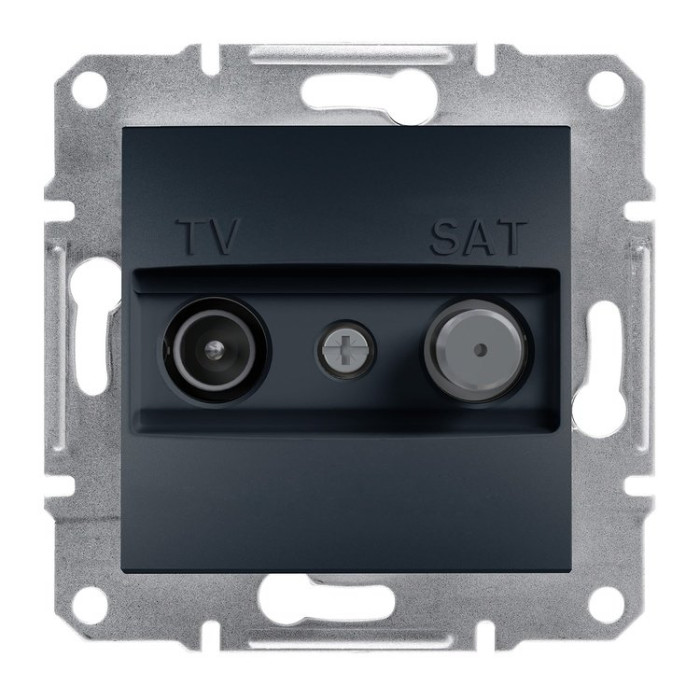 Розетка Schneider Electric Asfora Plus TV-SAT прохідна (8 дБ) антрацит