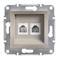 Розетка Schneider Electric Asfora Plus телефонная+компьютерная двойная бронза