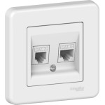 Розетка Schneider Electric Leona RJ45 + RJ11 білий