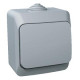 Перемикач Schneider Electric Cedar Plus 1-клавішний IP44 16A сірий