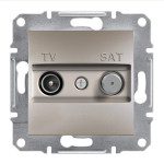 Розетка Schneider Electric Asfora Plus TV-SAT прохідна (4 дБ) бронза