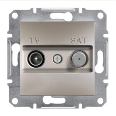 Розетка Schneider Electric Asfora Plus TV-SAT прохідна (4 дБ) бронза