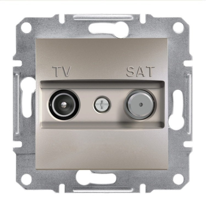 Розетка Schneider Electric Asfora Plus TV-SAT прохідна (8 дБ) бронза