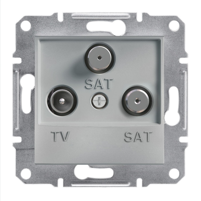 Розетка Schneider Electric Asfora Plus TV-SAT-SAT кінцева (1 дБ) алюміній