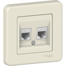 Розетка Schneider Electric Leona 2xRJ45 cat 6 крем