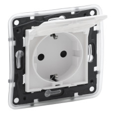 Розетка Legrand Niloe Step силова з кришкою с заземл. IP44 16А 250 В білий