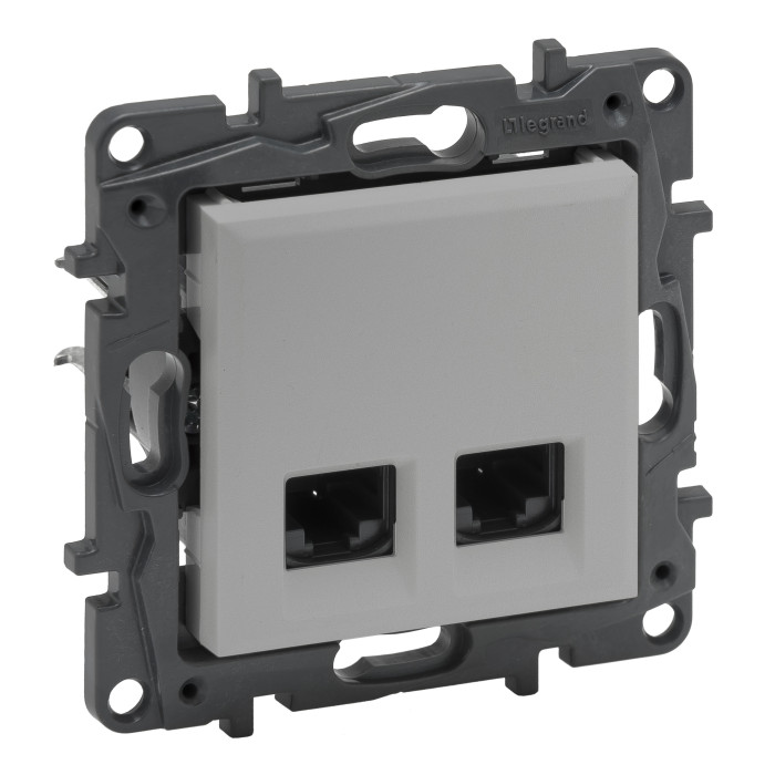 Розетка Legrand Niloe Step интернет 2XRJ45 CAT6 UTP алюминий