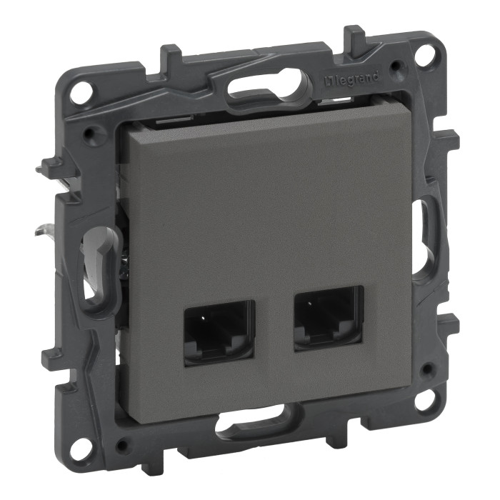 Розетка Legrand Niloe Step інтернет 2XRJ45 CAT6 UTP сталь
