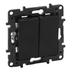 Кнопка Legrand Niloe Step двойная 6А черный