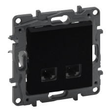 Розетка Legrand Niloe Step інтернет 2XRJ45 CAT6 FTP чорний