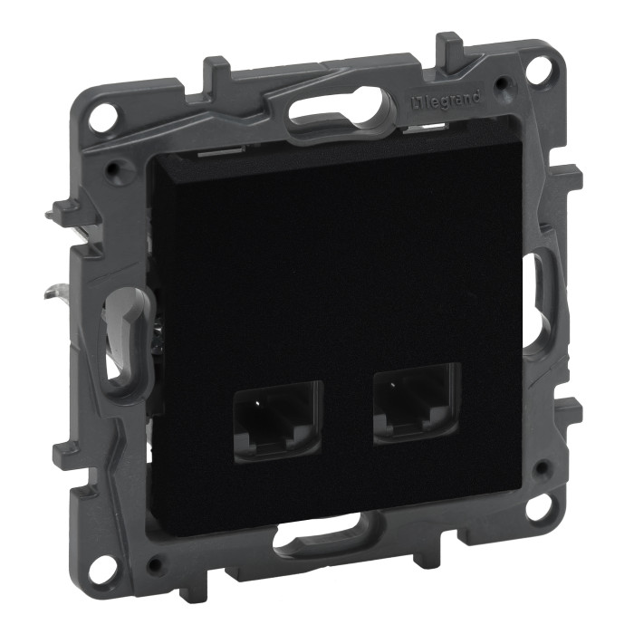 Розетка Legrand Niloe Step інтернет 2XRJ45 CAT6 FTP чорний