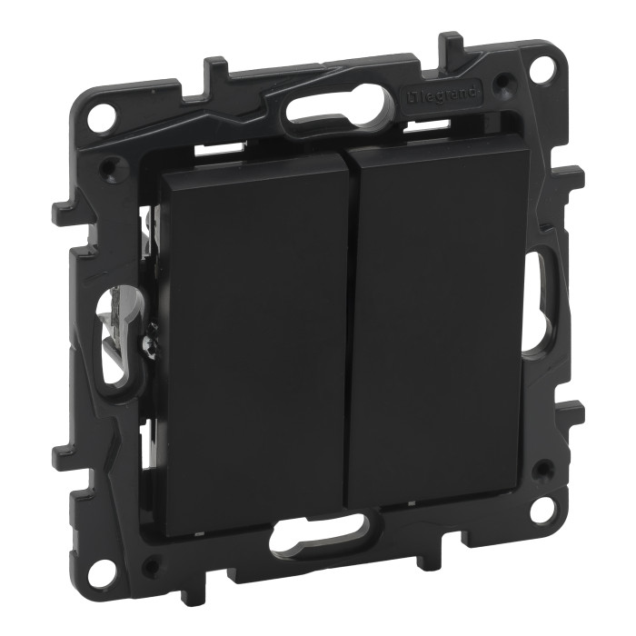 Переключатель Legrand Niloe Step 2-клавишный 10А черный