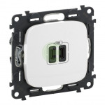 Механизм розетки 2хUSB Legrand Valena Allure жемчуг