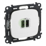 Розетка USB Legrand Valena Allure для зарядки Type-C подвійна білий