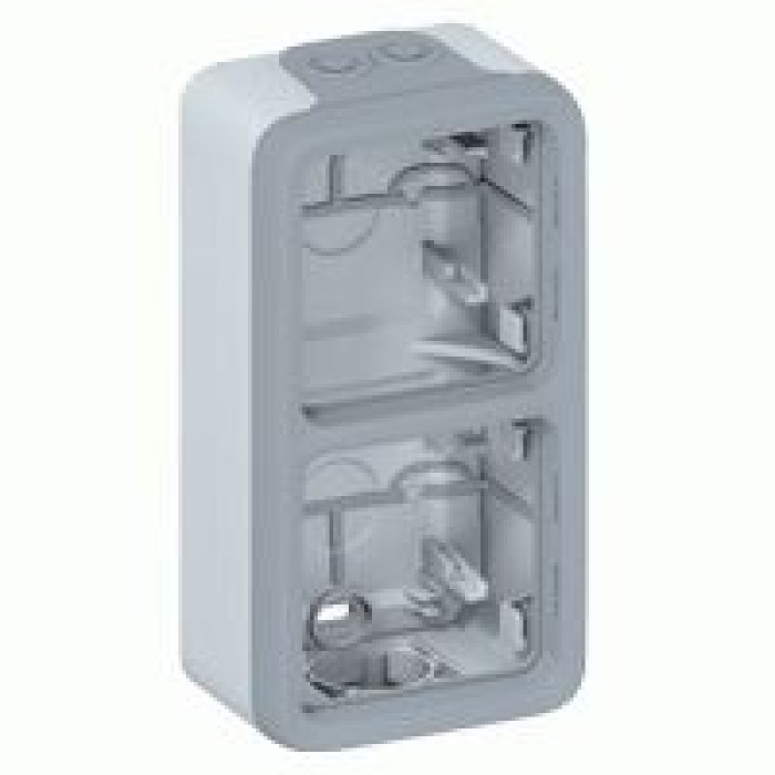 Коробка Legrand Plexo 2 п., ІР55, ІК07, с сальниками, вертикальная, серый