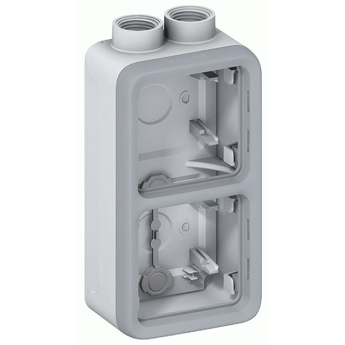 Коробка Legrand Plexo 2 п., ІР55, ІК07, 2xPG16, вертикальная, серый