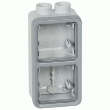 Коробка Legrand Plexo 2 п., ІР55, ІК07, 2xISO 20, вертикальная, серый