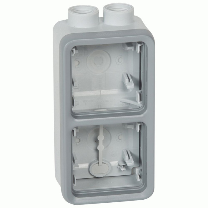 Коробка Legrand Plexo 2 п., ІР55, ІК07, 2xISO 20, вертикальная, серый