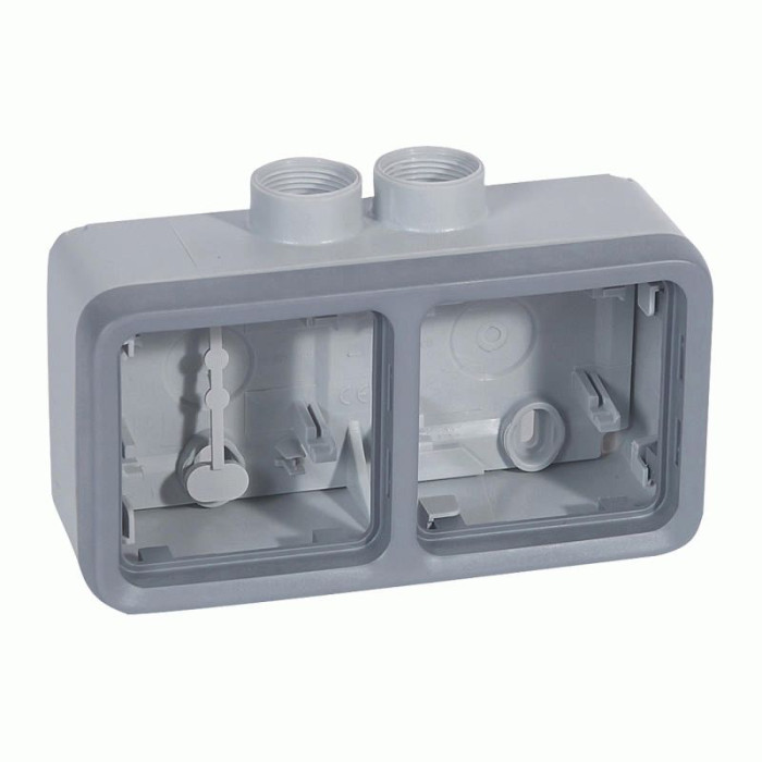 Коробка Legrand Plexo 2 п., ІР55, ІК07, 2xPG16, горизонтальная, серый