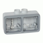 Коробка Legrand Plexo 2 п., ІР55, ІК07, 2xISO 20, горизонтальная, серый