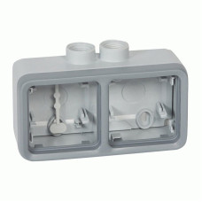 Коробка Legrand Plexo 2 п., ІР55, ІК07, 2xISO 20, горизонтальная, серый