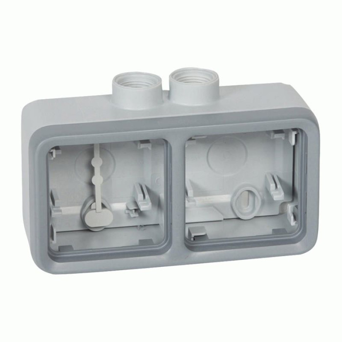 Коробка Legrand Plexo 2 п., ІР55, ІК07, 2xISO 20, горизонтальная, серый