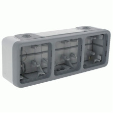 Коробка Legrand Plexo 3 п., ІР55, ІК07, с сальниками, горизонтальная, серый