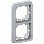 Рамка Legrand Plexo 2 п., ІР55, ІК07, суппорт, вертикальная, серый