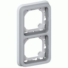 Рамка Legrand Plexo 2 п., ІР55, ІК07, суппорт, вертикальная, серый