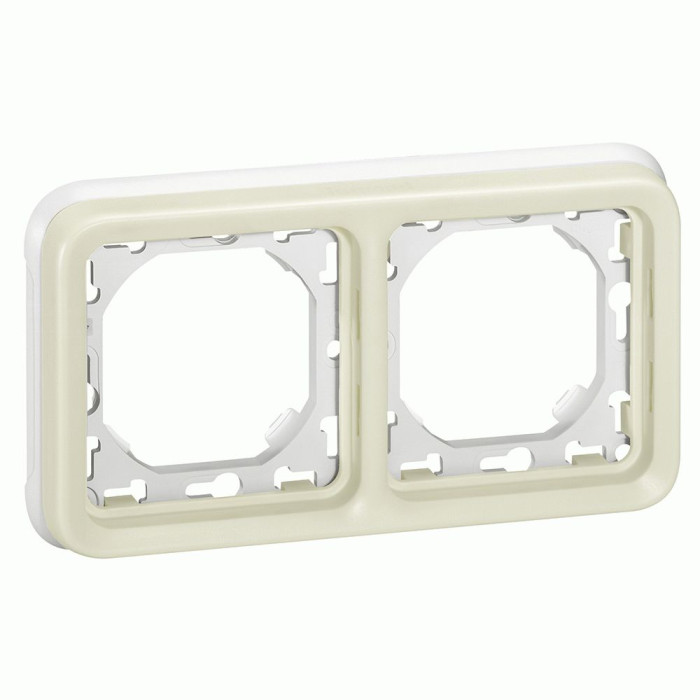 Рамка Legrand Plexo 2 п., ІР55, ІК07, суппорт, горизонтальная, белый