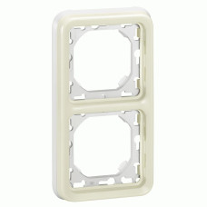 Рамка Legrand Plexo 2 п., ІР55, ІК07, суппорт, вертикальная, белый