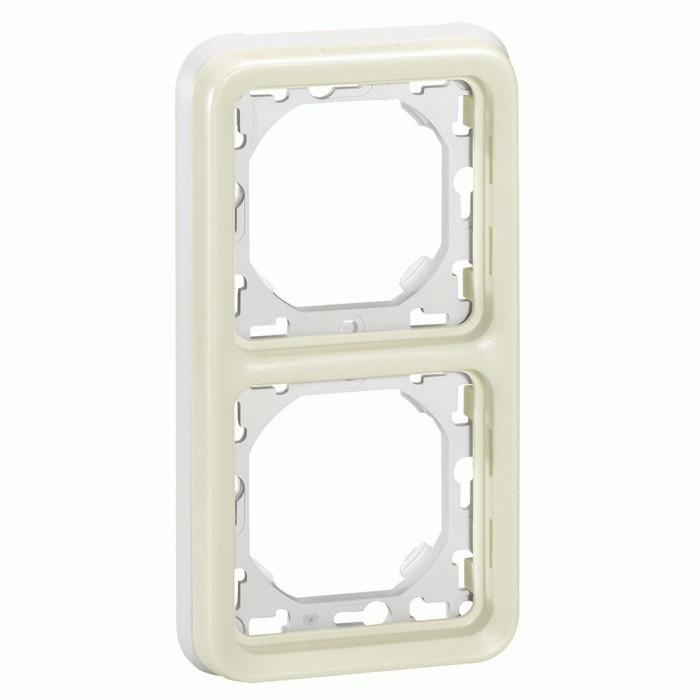 Рамка Legrand Plexo 2 п., ІР55, ІК07, суппорт, вертикальная, белый
