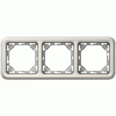 Рамка Legrand Plexo 3 п., ІР55, ІК07, суппорт, горизонтальная, белый