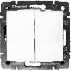 Выключатель Legrand Valena 2-клавишный белый