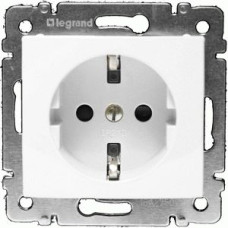 Розетка Legrand Valena DIY с заземлением с шторками белый
