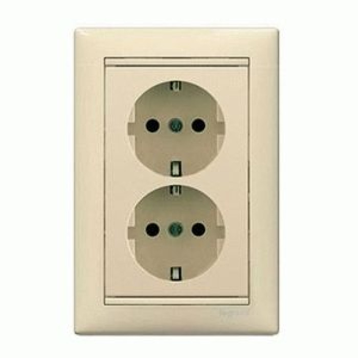 Розетка подвійна Legrand Valena DIY із заземленням слонова кістка