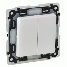Выключатель Legrand Valena Life 2-клавишный IP44 белый