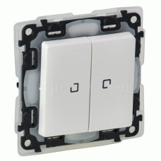 Выключатель Legrand Valena Life 2-клавишный с подсветкой IP44 белый